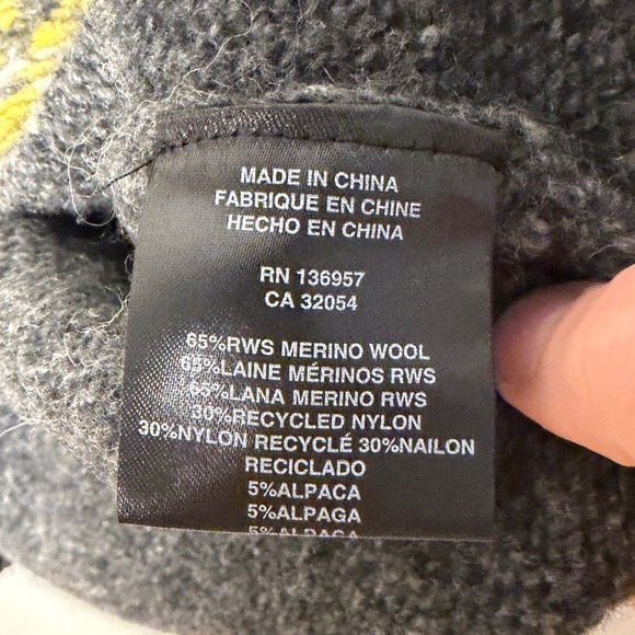 Stateside merino wool blend green/grey fair isle button up cardigan size med - Picture 7 of 7